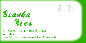 bianka nics business card